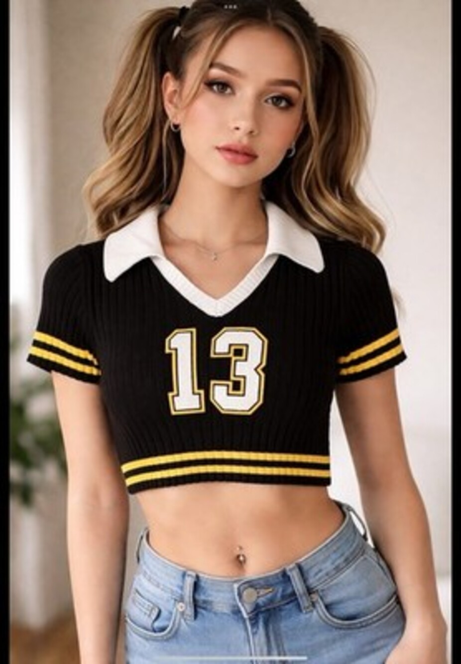NWOT Puma By Rihanna Johnny Collar Cropped SweaterJersey Top Football X LG